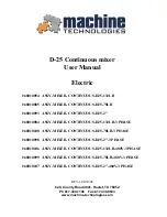 Preview for 1 page of machine technologies 60010054 User Manual