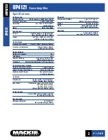 Preview for 2 page of Mackie UP 4000 Series UP4121 Specifications