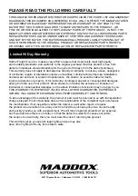 Preview for 8 page of Maddox MT8-1 Owner'S Manual & Safety Instructions