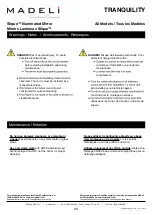 Preview for 3 page of Madeli Slique TRANQUILITY IM-TR2036-00 Specifications, Installation And User’S Manual