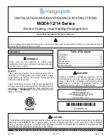 magicpak MGE4-12 Series Installation And Maintenance Instructions Manual preview