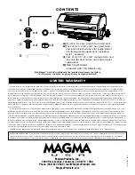 Preview for 8 page of Magma Gourmet Monterey II A10-1225-2GS, Gourmet Monterey II... Owner'S Manual