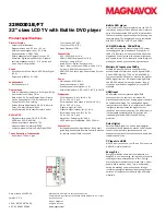 Preview for 2 page of Magnavox 32MD301B Specifications