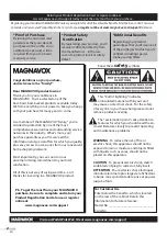 Preview for 2 page of Magnavox 32MD350B - 32" Class Lcd Hdtv User Manual