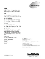 Preview for 2 page of Magnavox VR201BMG Specifications