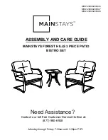 Preview for 1 page of Mainstays FOREST HILLS MSS129900298046 Assembly And Care Manual