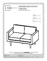 Preview for 1 page of Mainstays GORDON MID CENTURY LOVESEAT MS18-D1-1007-47 Assembly Instructions Manual