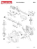 Preview for 1 page of Makita 6834 Parts Breakdown