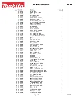 Preview for 2 page of Makita 6834 Parts Breakdown