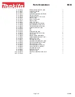 Preview for 3 page of Makita 6834 Parts Breakdown