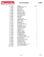 Preview for 2 page of Makita 6905H Parts Breakdown