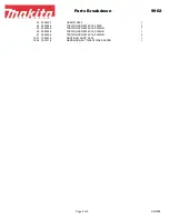 Preview for 3 page of Makita 9902 Parts Breakdown