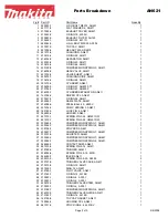 Preview for 2 page of Makita AN621 Parts Breakdown