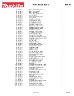 Preview for 3 page of Makita AN621 Parts Breakdown