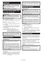 Preview for 47 page of Makita DVC865LZX2 Instruction Manual