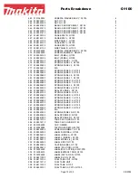 Preview for 19 page of Makita G1100 Parts Breakdown