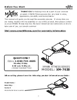 Preview for 4 page of Mark Fitness XM-7630 Owner'S Manual