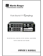 Martin Ranger Pure Sound 11 Recording Owner'S Manual preview