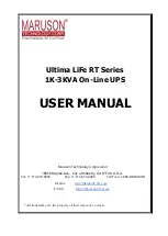 Preview for 1 page of Maruson Ultima LiFe RT 1.5K User Manual