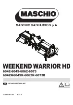 Preview for 1 page of Maschio WEEKEND WARRIOR 6042 Use And Maintenance