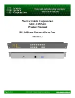 Preview for 1 page of Matrix Switch Corporation MSC-CP8X4E Product Manual