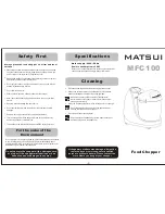 Preview for 2 page of Matsui MFC100 User Manual