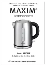 Maxim KitchenPro MKPK1S Product Use, Care And Service Warranty Instructions preview