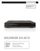 Preview for 1 page of Maximum XO-40-S User Manual