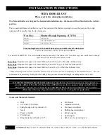 Preview for 2 page of Maxx air CX242DDWT Installation Instructions Manual