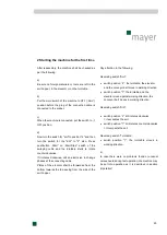 Preview for 20 page of Mayer TM 1610F Operating Instructions Manual