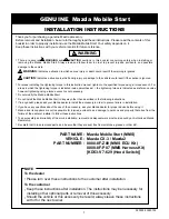 Preview for 1 page of Mazda 0000-8F-P07 Installation Instructions Manual