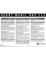 MB QUART DISCUS Series RKC 113  RKC113 RKC113 Installation Instructions preview