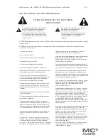 Preview for 7 page of MC2 Audio S1400 Operating Instructions Manual