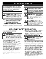 Preview for 3 page of McCulloch MB290 Operator'S Manual