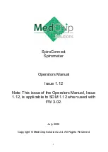 Preview for 1 page of MedChip Solutions SpiroConnect Operator'S Manual