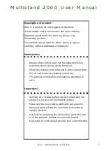 Preview for 3 page of Medifab Multistand 2000 Therapist And Carer Manual