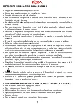 Preview for 2 page of Melchioni KORA IRRADIO DTR-3341 Multilanguage Manual