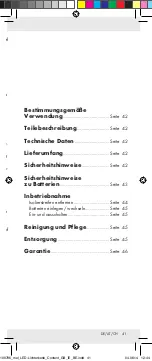 Preview for 41 page of MELINERA 100786 Operation And Safety Notes