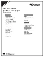 Preview for 2 page of Memorex MVDP1101 Specifications