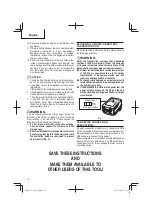 Preview for 10 page of Metabo HPT EC 36DA Instruction Manual And Safety Instructions