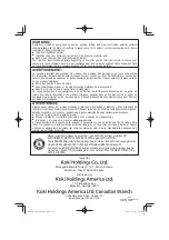 Preview for 116 page of Metabo HPT MultiVolt C1810DFA Safety Instructions And Instruction Manual