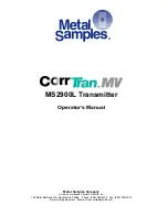 Metal Samples Company CorrTran MV MS2900L Operator'S Manual preview