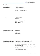 Preview for 2 page of Metallkraft PRM 50 FH Operating Instructions Manual