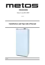 Preview for 1 page of Metos Econo BD-600W Installation And Operation Manual