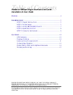 Preview for 3 page of METRObility Optical Systems R111-12 r Installation & User Manual