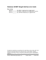 Preview for 2 page of METRObility Optical Systems Radiance Sonet Single Interface Line Cards R125-34 Installation & User Manual