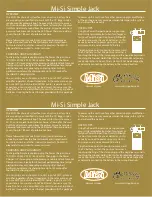 Preview for 2 page of Mi-Si Simple Jack Quick Start Manual