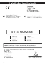 Preview for 20 page of Michelin MEW 1050 User Manual