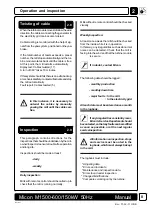 Preview for 11 page of Micon M 1500 Series Operating Instructions Manual