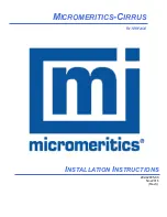 Micromeritics Cirrus AutoChem 2920 Installation Instructions Manual preview